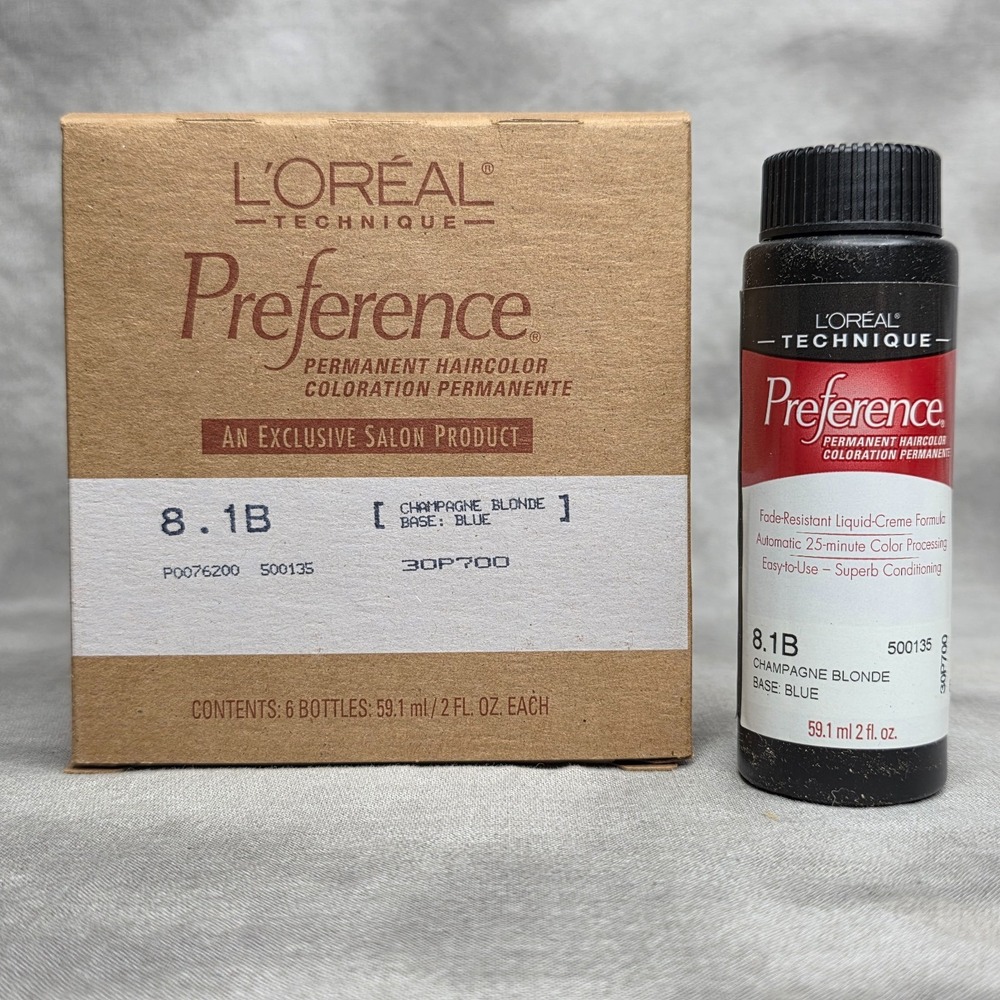 Loreal Preference 8.1B CHAMPAGNE BLONDE Hair Color - FULL BOX of 6 - 2 oz ea
